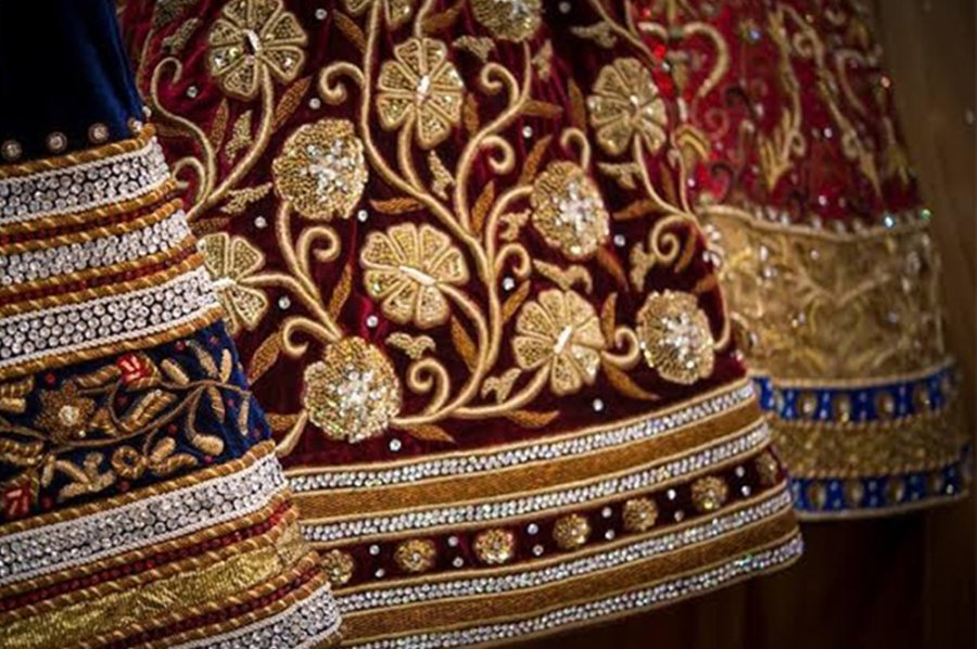 Zardosi work sales fabric online
